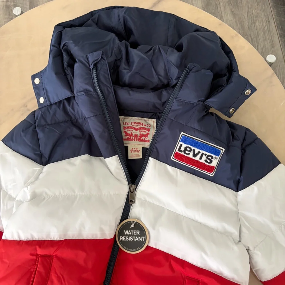 Levi’s Kids Hooded Water Resistant Puffer Coat.